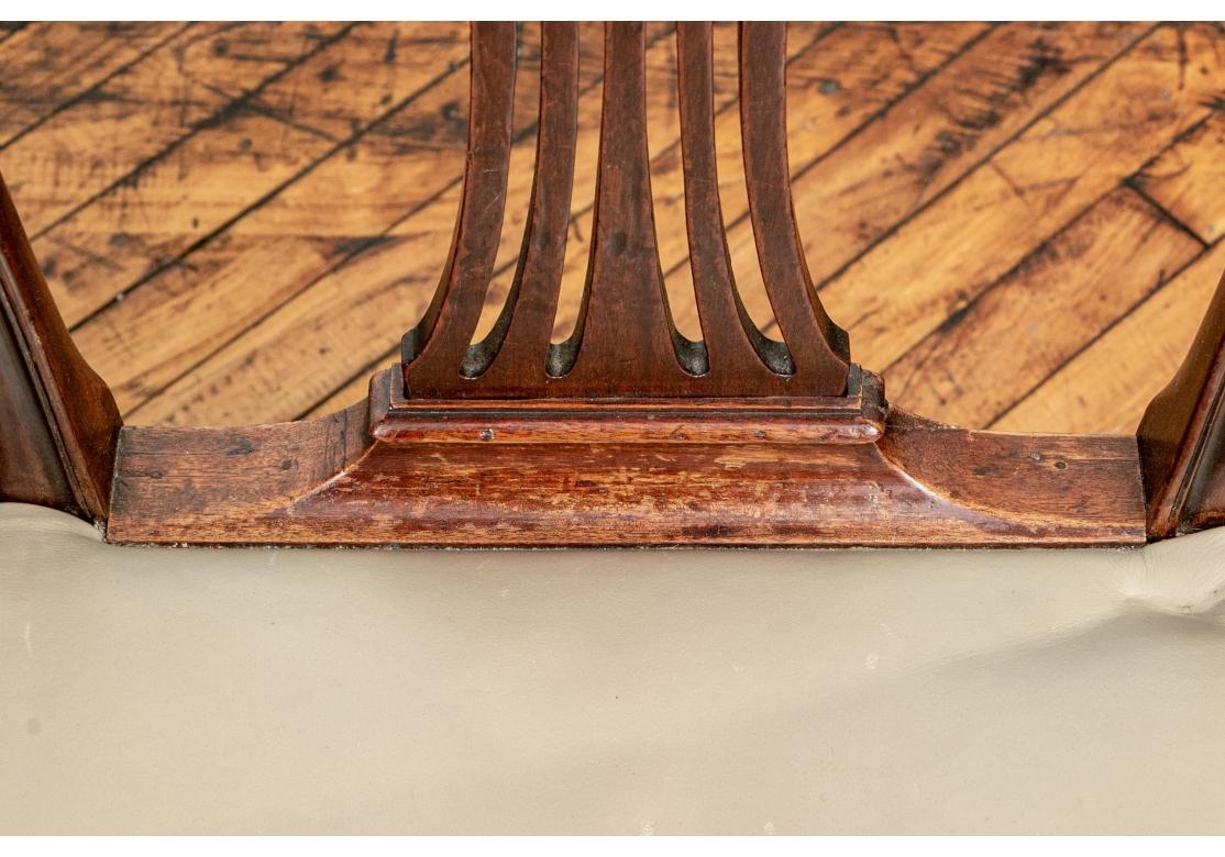 Juego de seis sillas de comedor antiguas estilo Hepplewhite para restaurar en venta 11