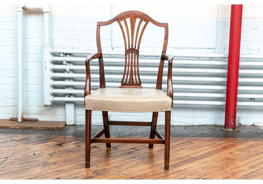 Juego de seis sillas de comedor antiguas estilo Hepplewhite para restaurar en venta 12
