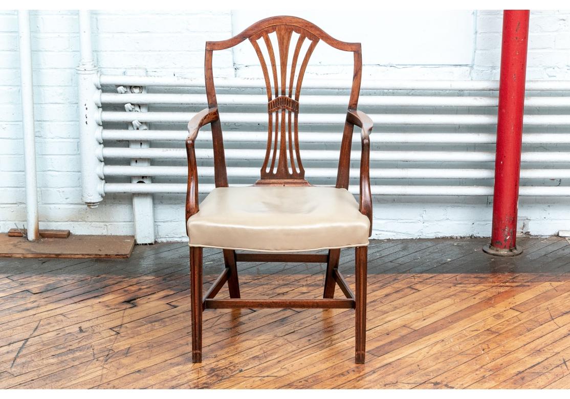 Juego de seis sillas de comedor antiguas estilo Hepplewhite para restaurar en venta 14