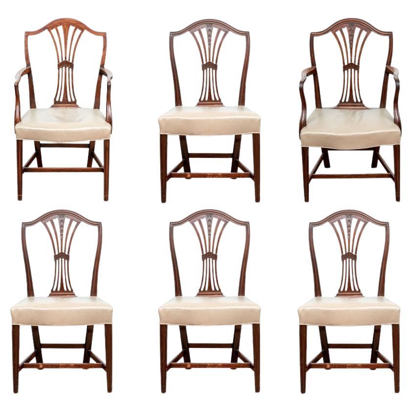 Set Of Six Antique Hepplewhite Style Dining Chairs for Restoration