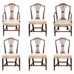Set Of Six Antique Hepplewhite Style Dining Chairs for Restoration
