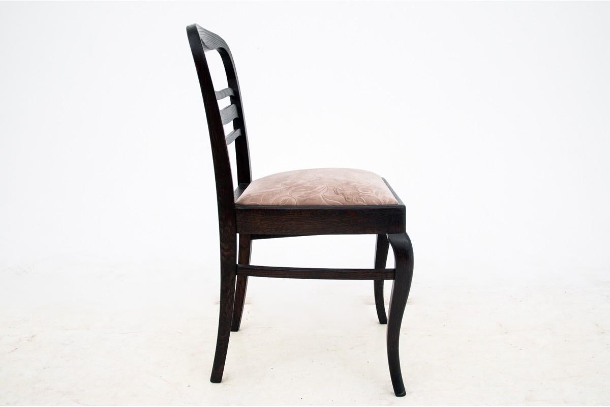 Set of Six Antique Oak Dining Chairs, Poland, 1930s In Good Condition For Sale In Chorzów, PL