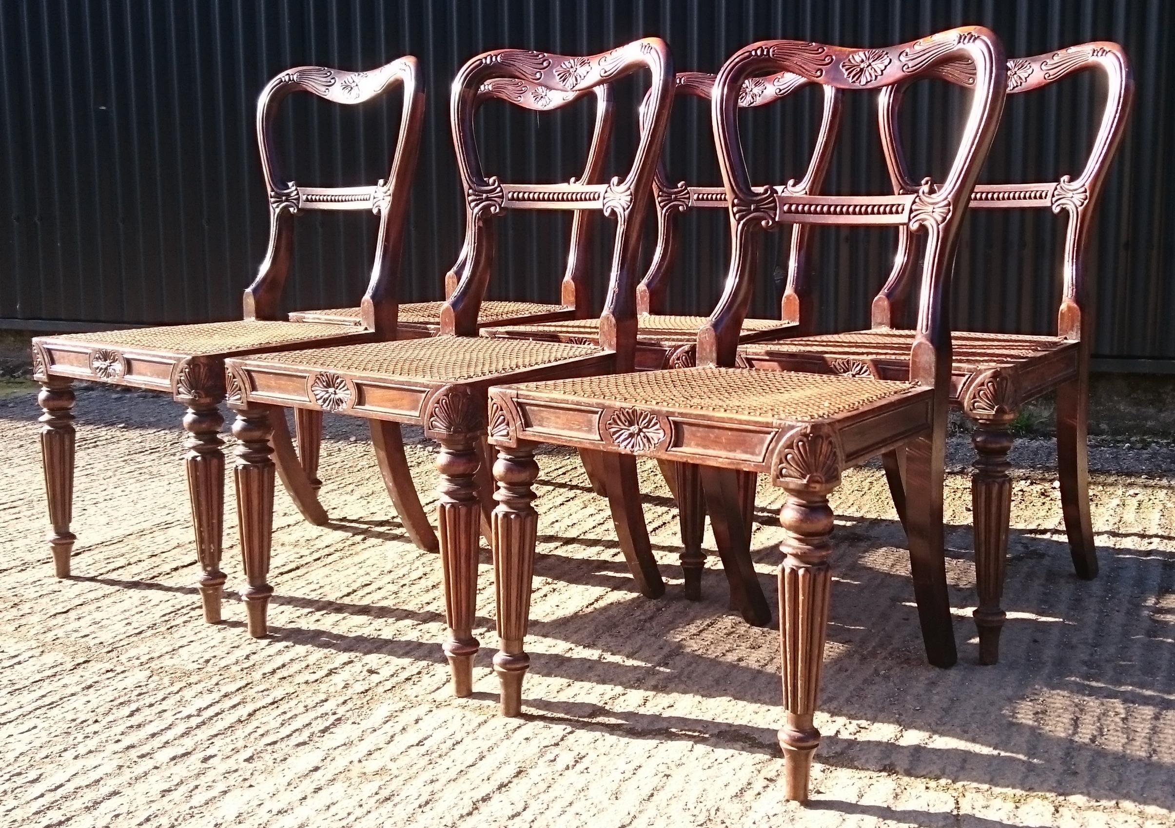 British Set of Six Antique Regency Chairs Made by Gillow of Lancaster and London For Sale