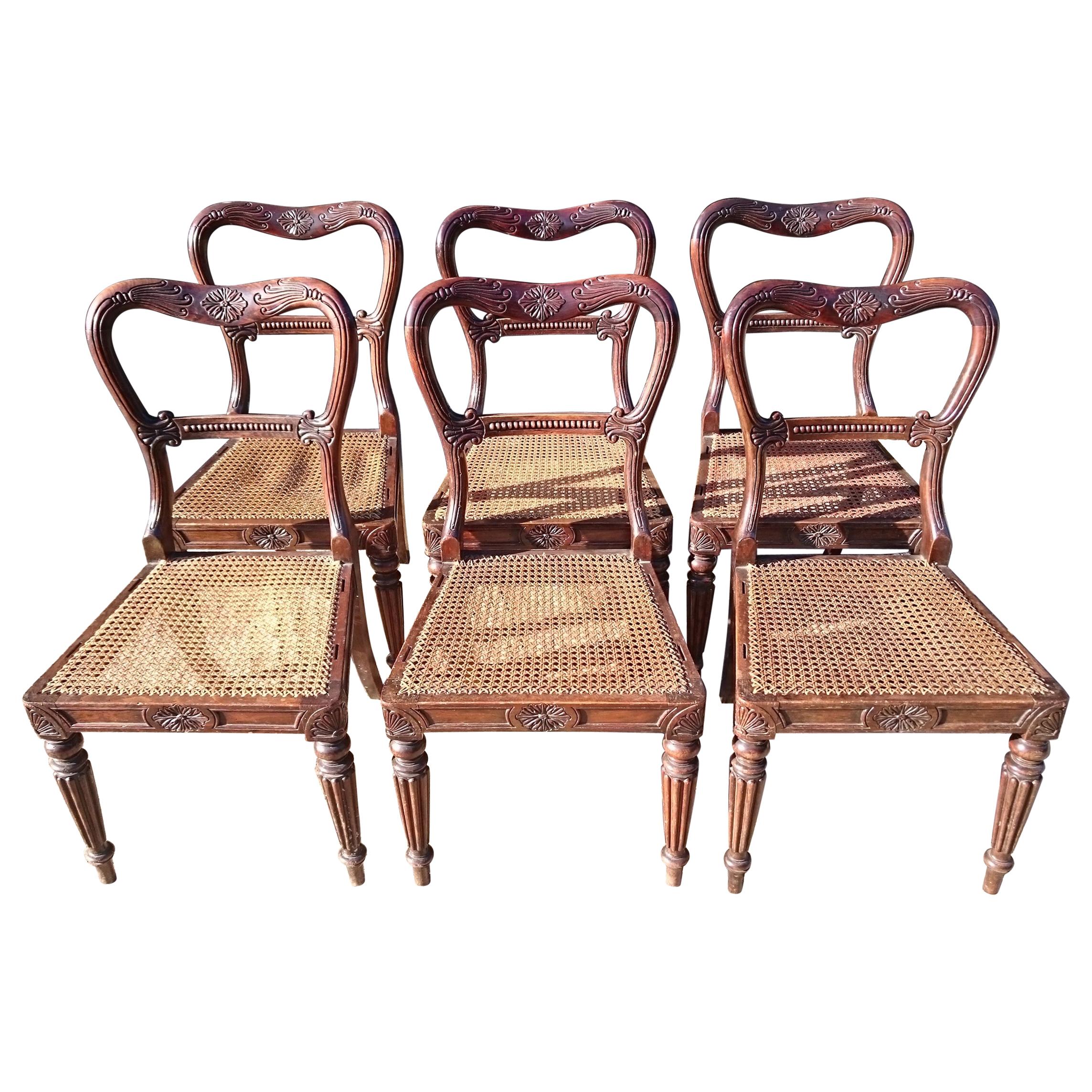 Set of Six Antique Regency Chairs Made by Gillow of Lancaster and London For Sale