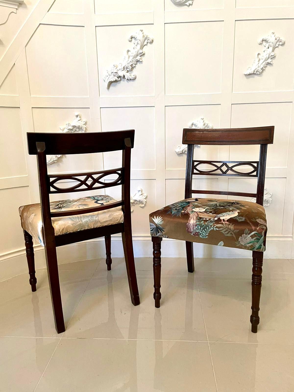Set of Six Antique Regency Inlaid Mahogany Dining Chairs 2