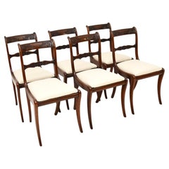Set di sei sedie da pranzo antiche del periodo Regency