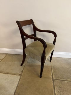 Set of six antique Regency quality mahogany dining chairs