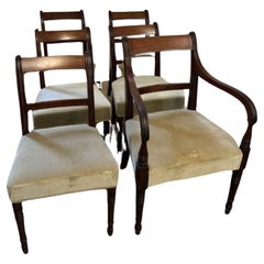 Set of six Antique Regency quality mahogany dining chairs 