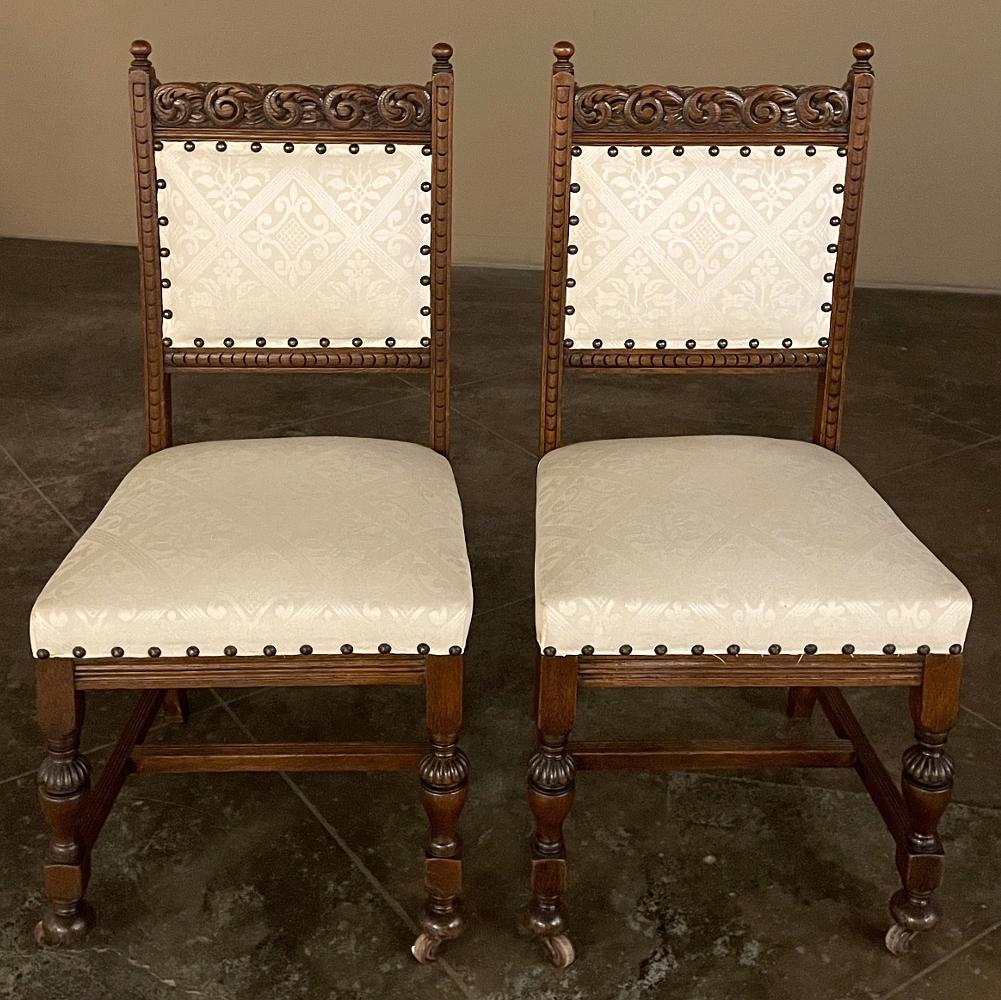Set of Six Antique Renaissance Dining Chairs For Sale 4