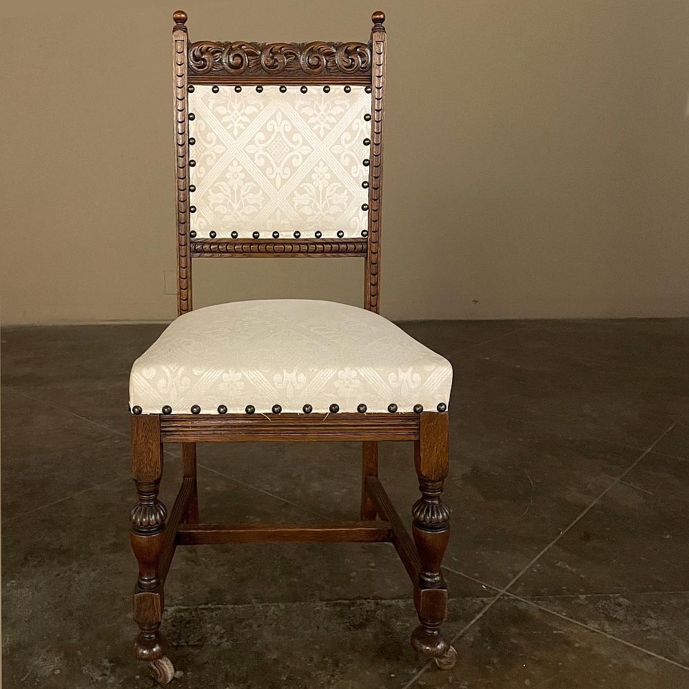 Set of Six Antique Renaissance Dining Chairs For Sale 11