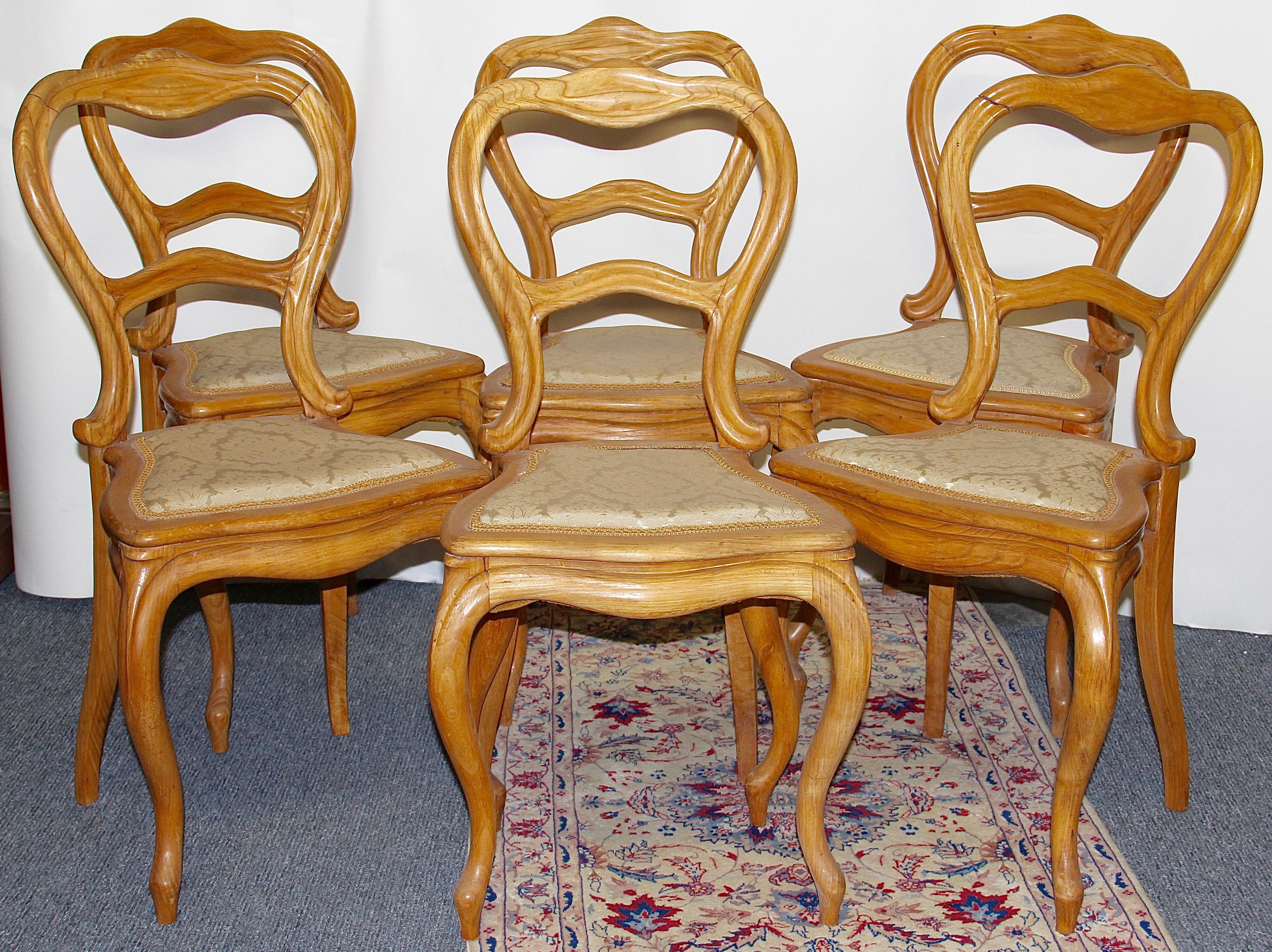 Set of six antique chairs, Germany, early 19th century.

Age-related condition.