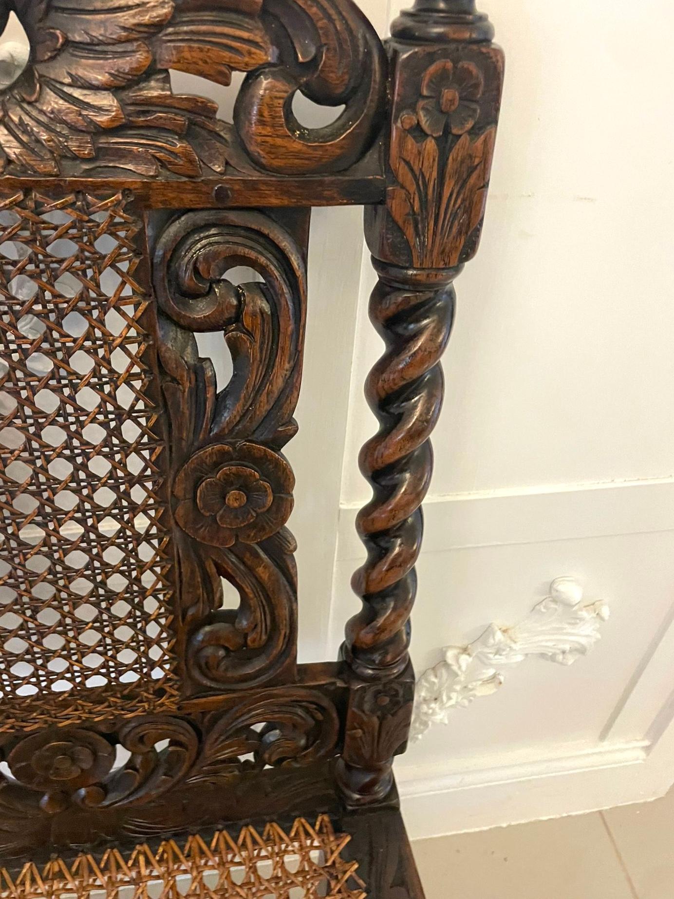 Set di sei sedie da pranzo antiche in Oak Oak intagliato di qualità vittoriana in vendita 7