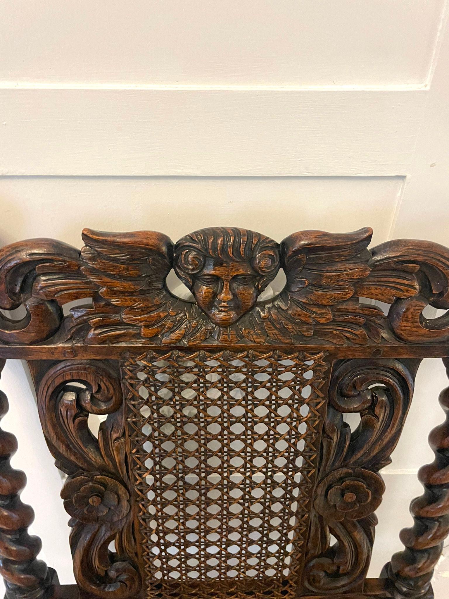 Set di sei sedie da pranzo antiche in Oak Oak intagliato di qualità vittoriana in vendita 10