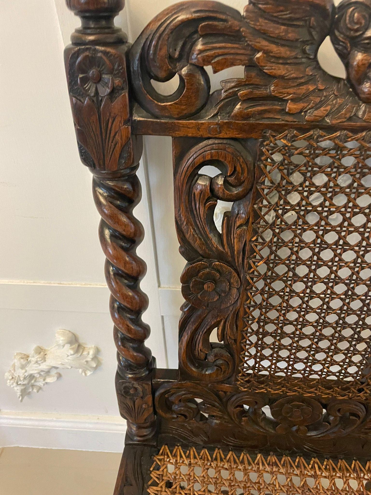 Set di sei sedie da pranzo antiche in Oak Oak intagliato di qualità vittoriana in vendita 12