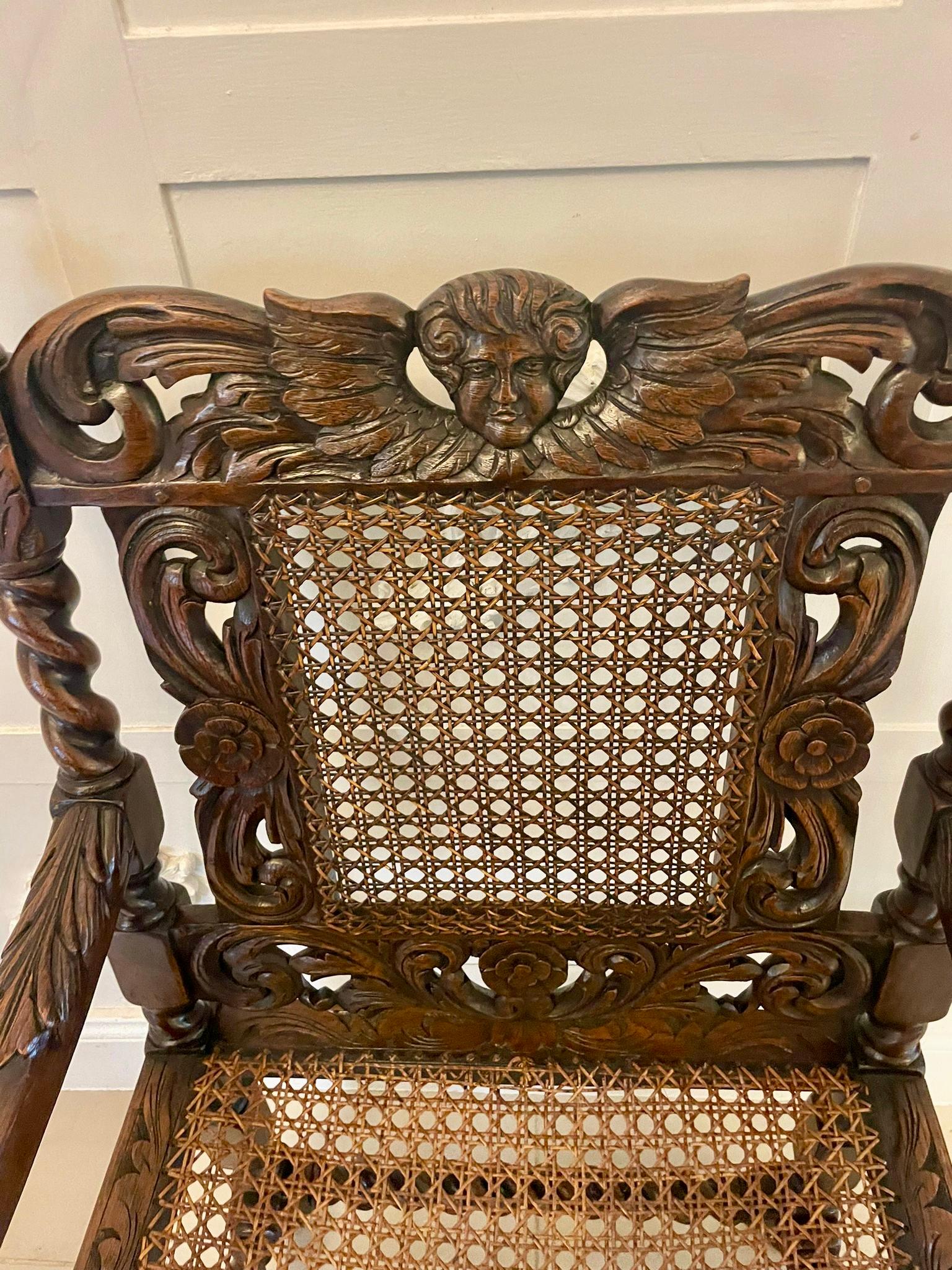 Inglese Set di sei sedie da pranzo antiche in Oak Oak intagliato di qualità vittoriana in vendita