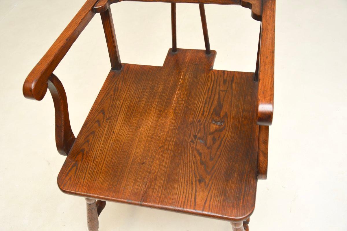 Set of Six Antique Victorian Oak Masonic Dining Chairs For Sale 7