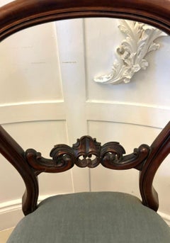 Set of Six Antique Victorian Quality Carved Mahogany Dining Chairs