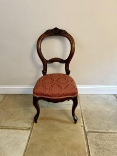 Set of six antique Victorian quality carved mahogany dining chairs