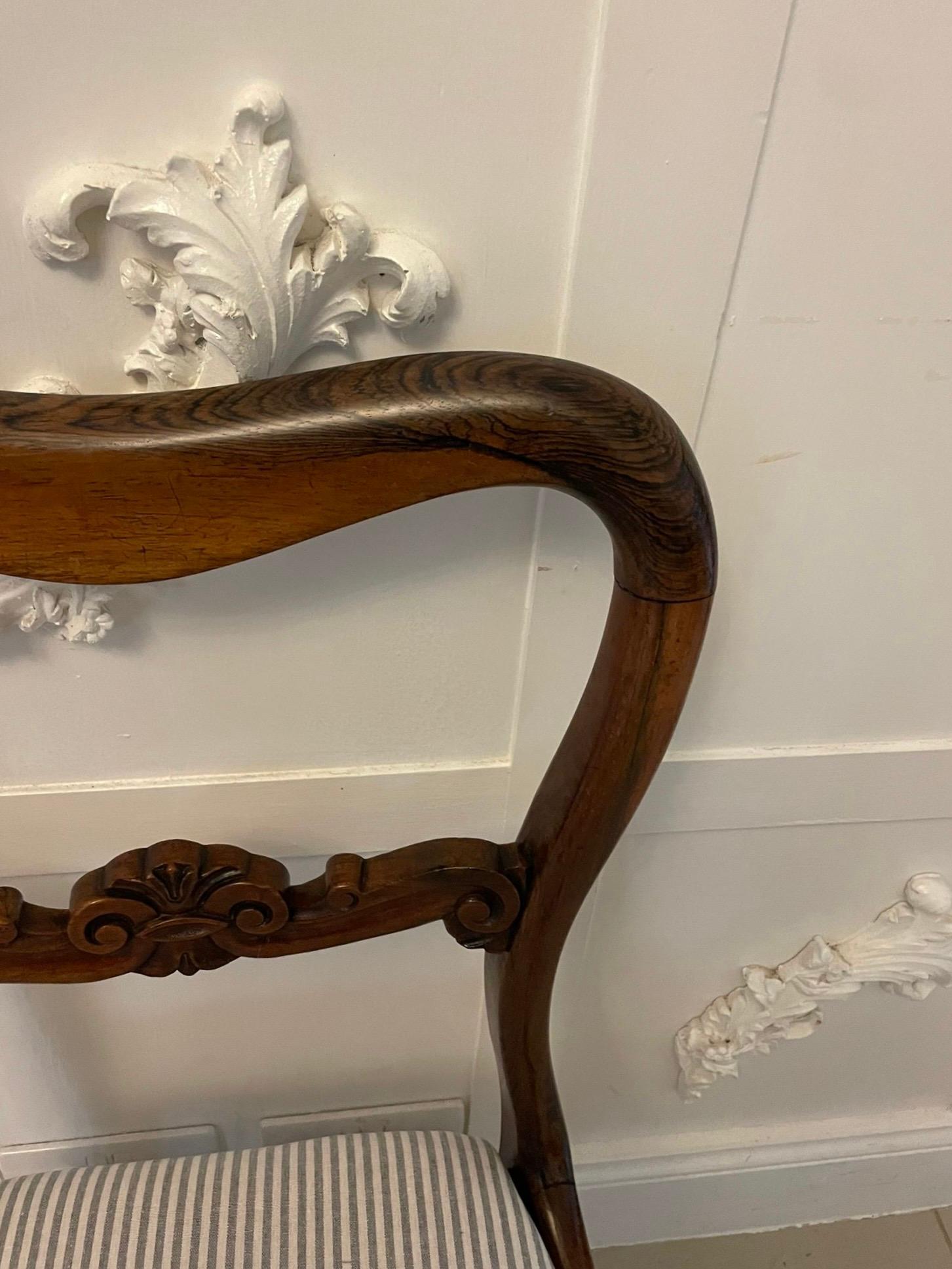 Set of Six Antique Victorian Quality Rosewood Dining Chairs For Sale 5