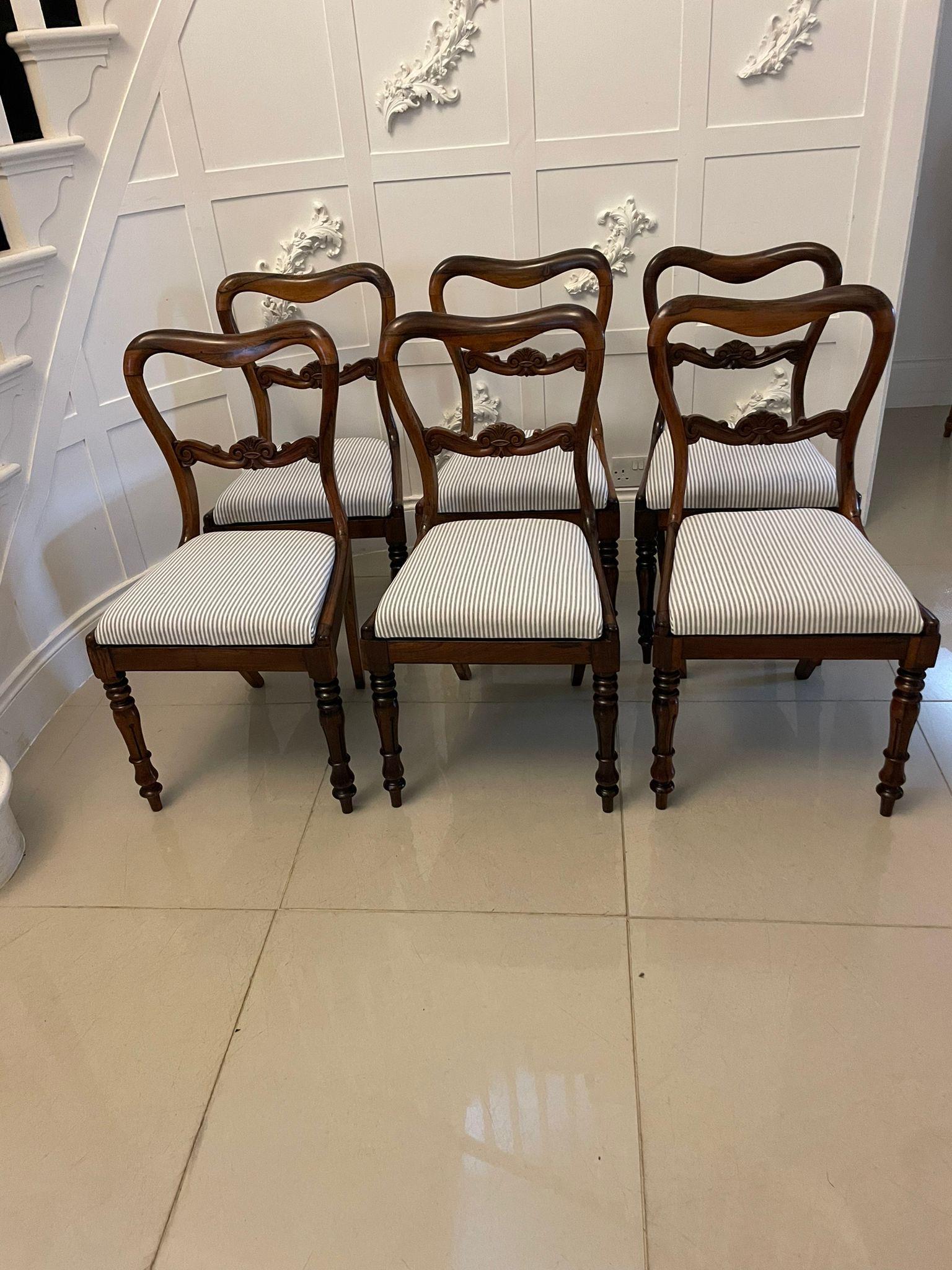 Set of Six Antique Victorian Quality Rosewood Dining Chairs In Good Condition For Sale In Suffolk, GB