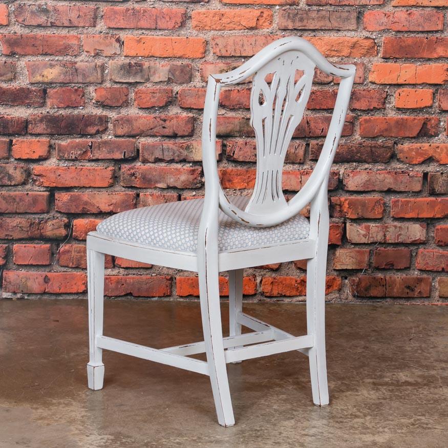 20th Century Set of Six Antique White Painted Swedish Dining Chairs