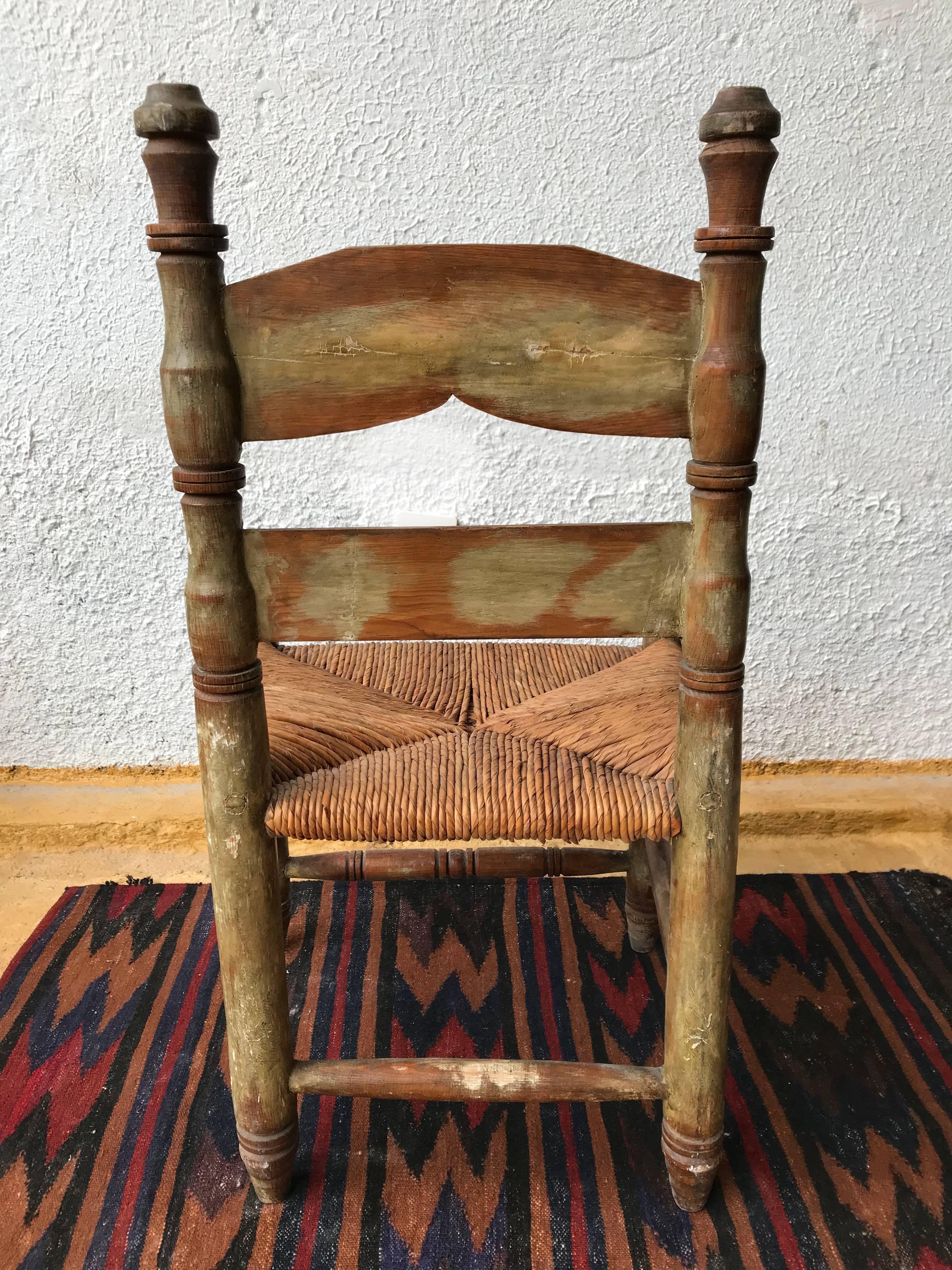 19th Century Set of Six Antique Wood Chairs found in Zacatecas, México, circa 1900