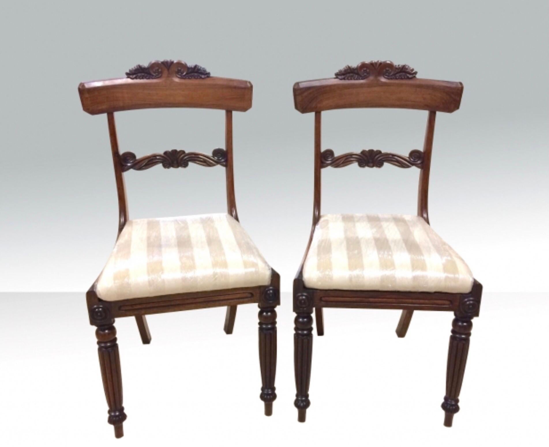 Early 19th Century Set of Six Antiqueregency Rosewood Dining Chairs For Sale