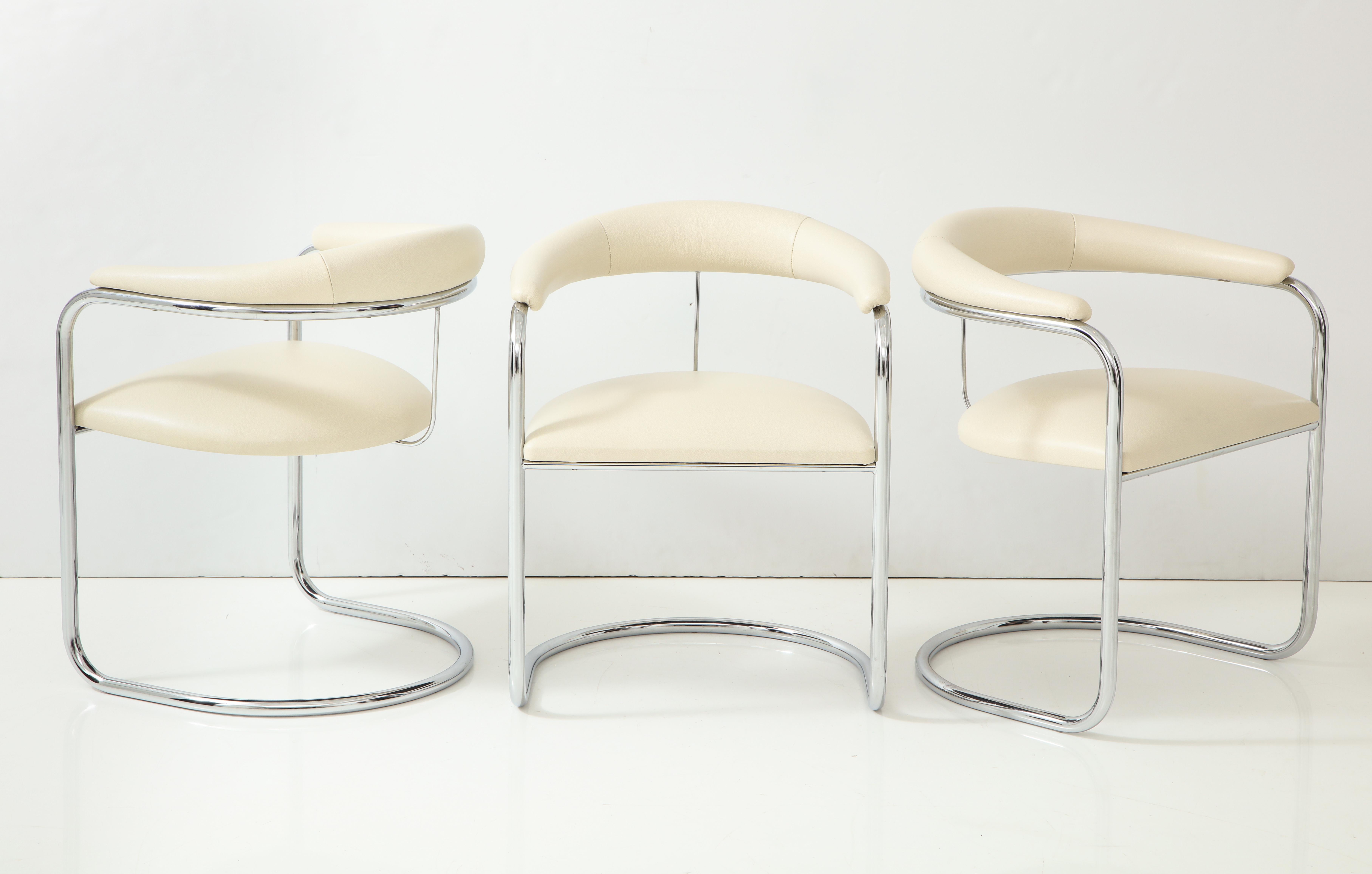 Set of Six Anton Lorenz for Thonet Chrome Chairs In Excellent Condition In New York, NY