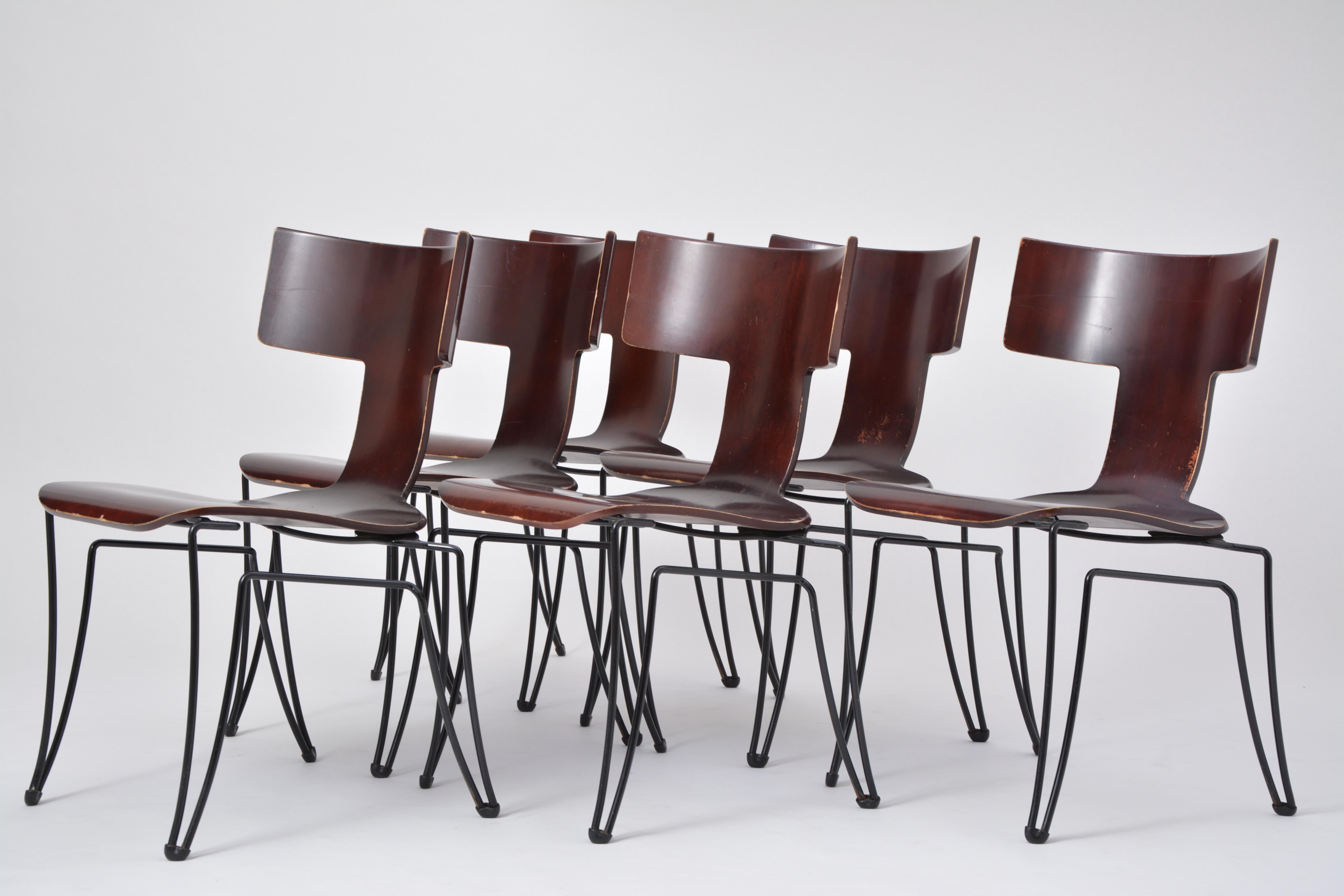 Set of Six Anziano Dining Chairs by John Hutton for Donghia 1