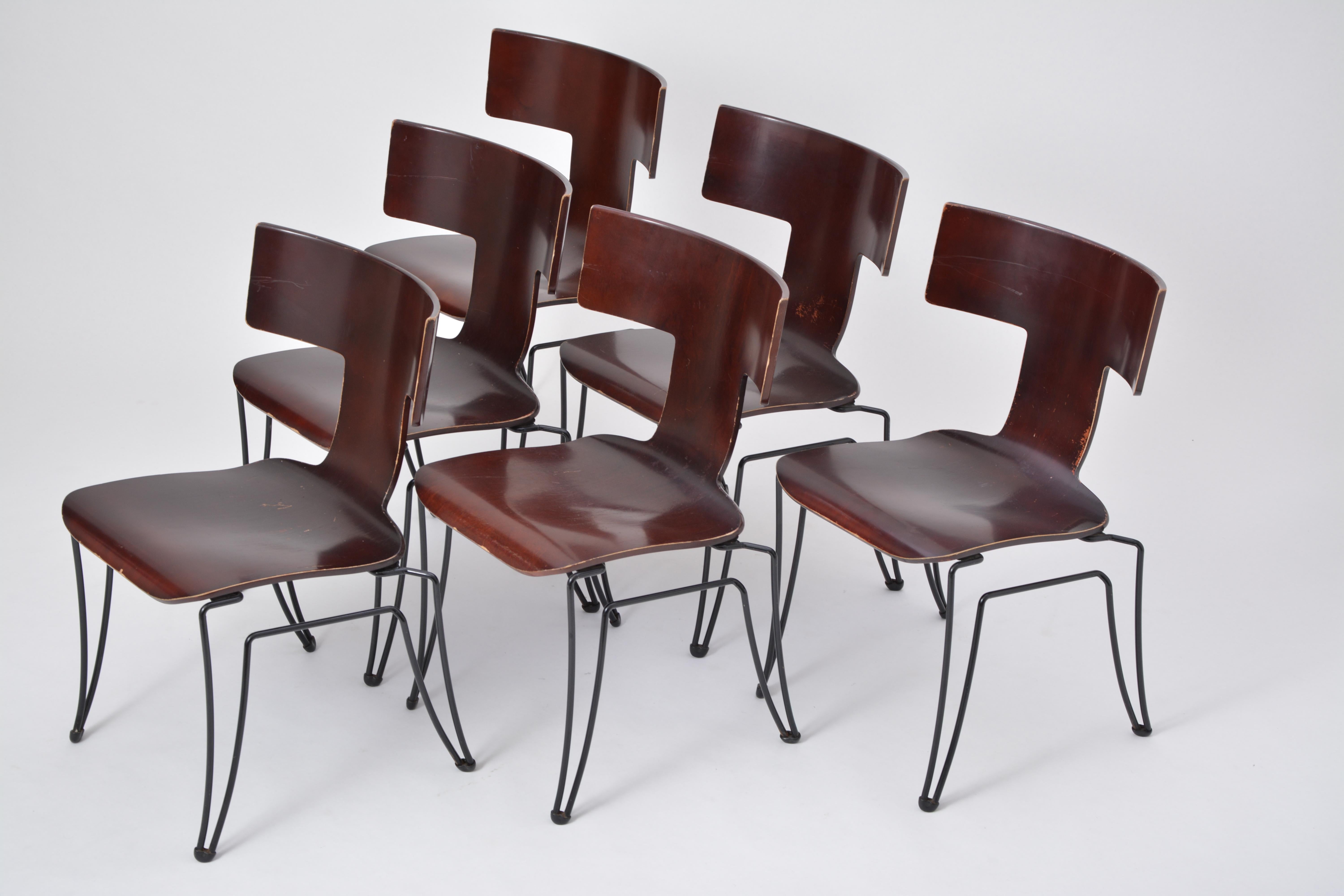 Set of Six Anziano Dining Chairs by John Hutton for Donghia 2