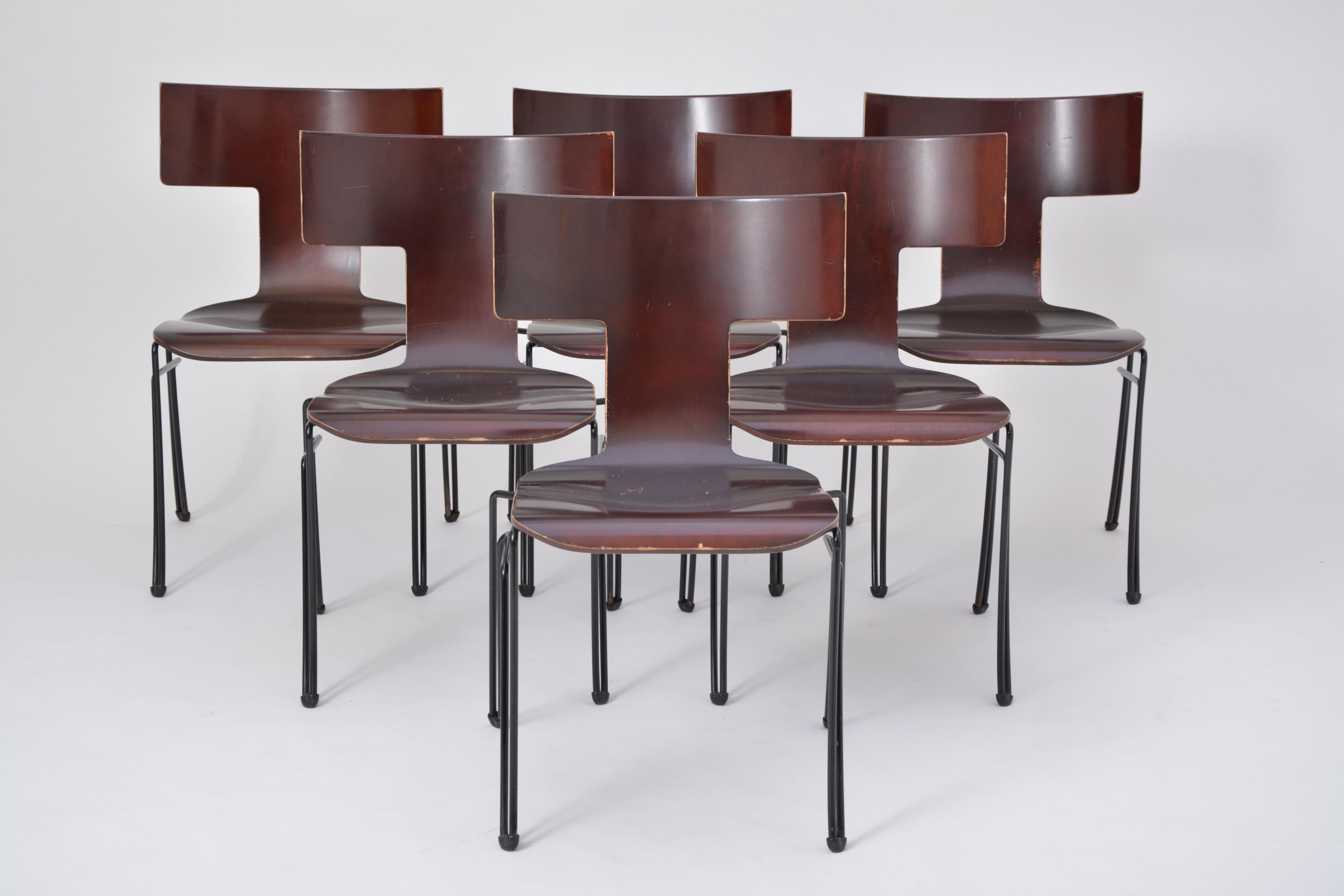 Set of Six Anziano Dining Chairs by John Hutton for Donghia In Good Condition In Berlin, DE