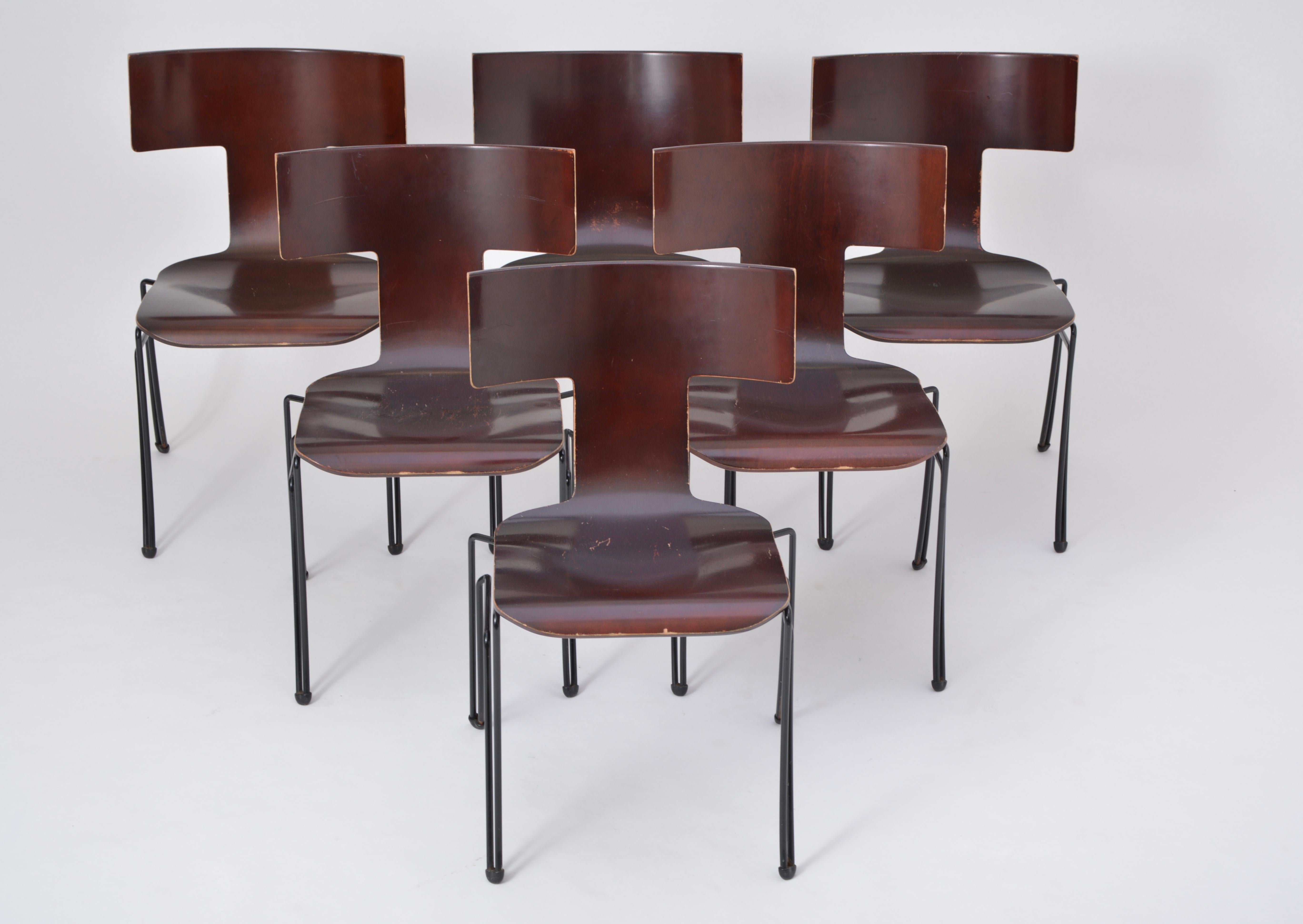 Late 20th Century Set of Six Anziano Dining Chairs by John Hutton for Donghia