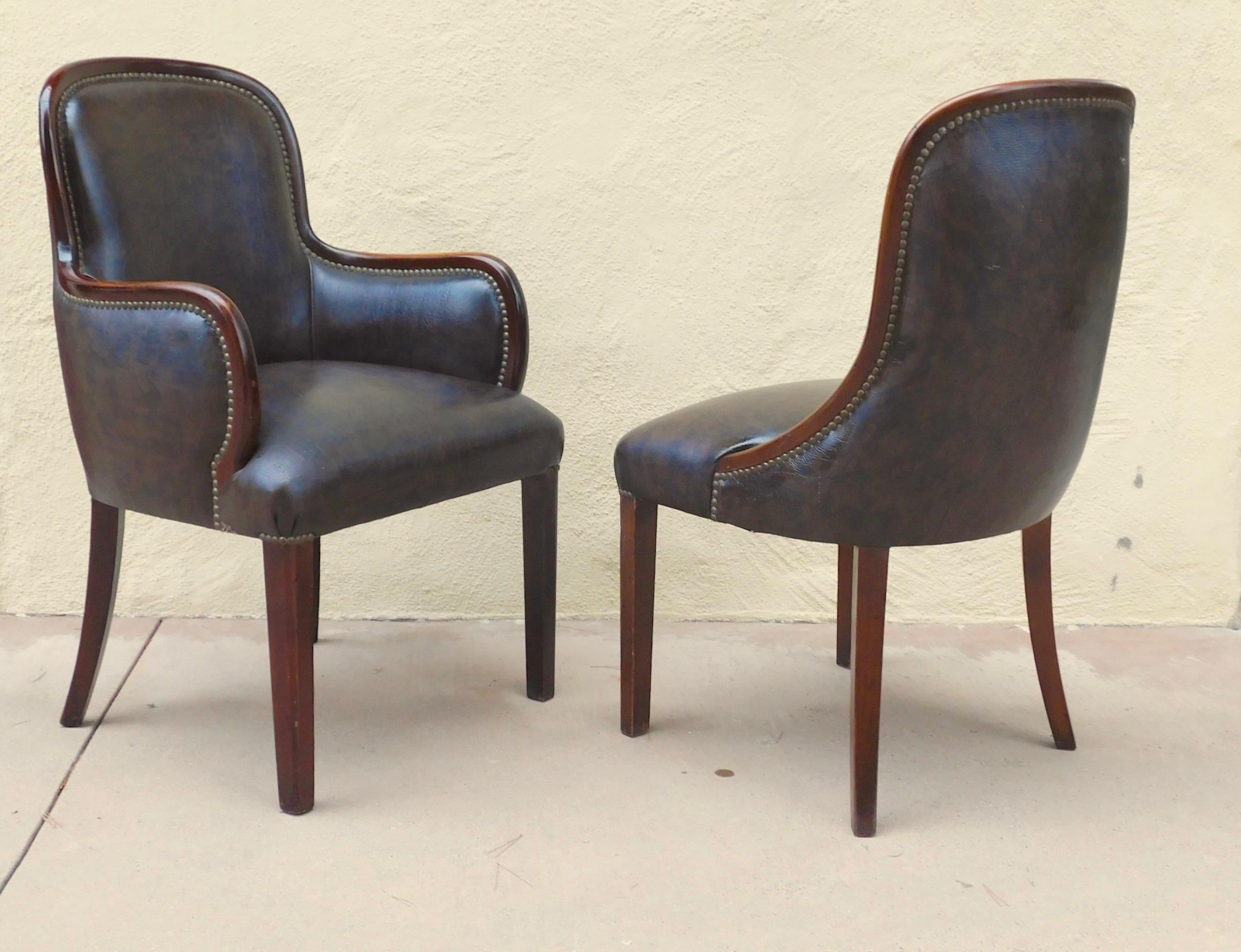 Art Deco Set of Six Argentine Art Moderne Dining Chairs, circa 1940 For Sale