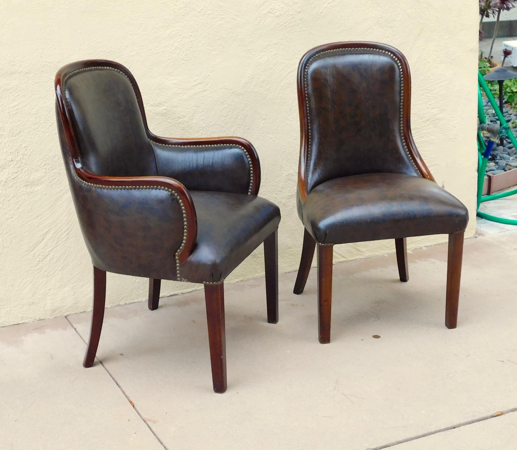 Set of Six Argentine Art Moderne Dining Chairs, circa 1940 In Good Condition For Sale In Richmond, VA