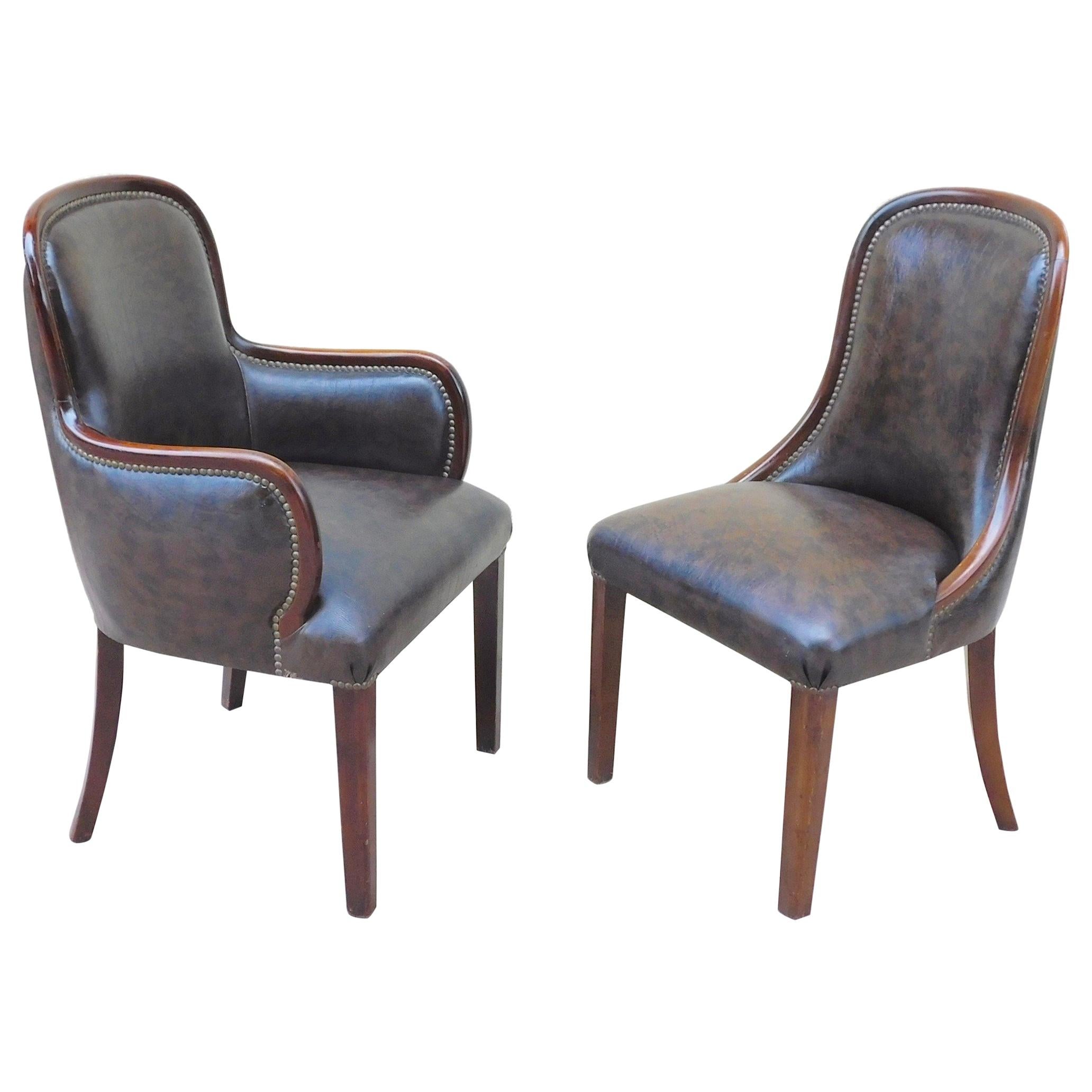 Set of Six Argentine Art Moderne Dining Chairs, circa 1940 For Sale