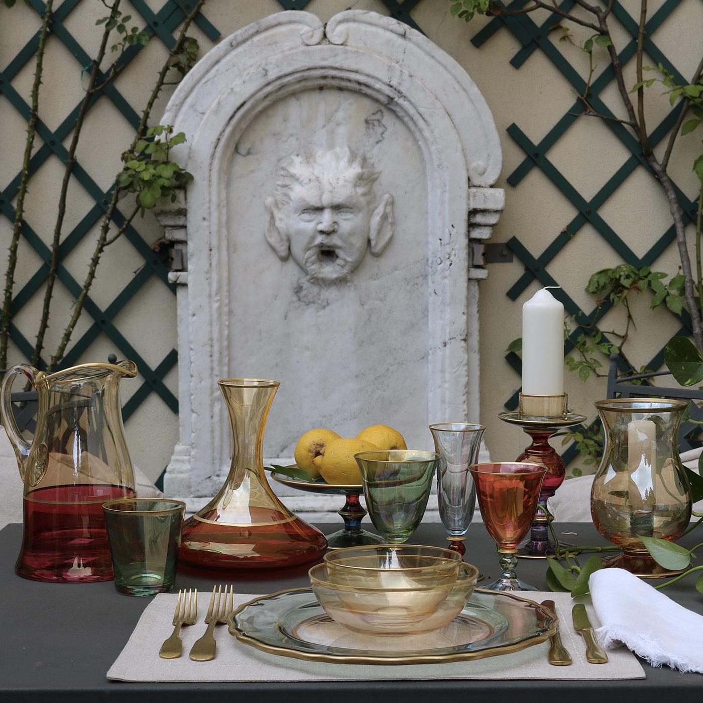 Set di sei flauti Arlecchino di Griffs Montenapoleone di Vetrerie di Empoli In condizioni Nuovo in vendita a Milan, IT