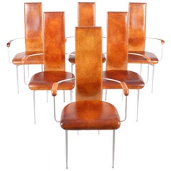 Set of Six Armchairs by Giancarlo Vegni and Gianfranco Gualtierotti