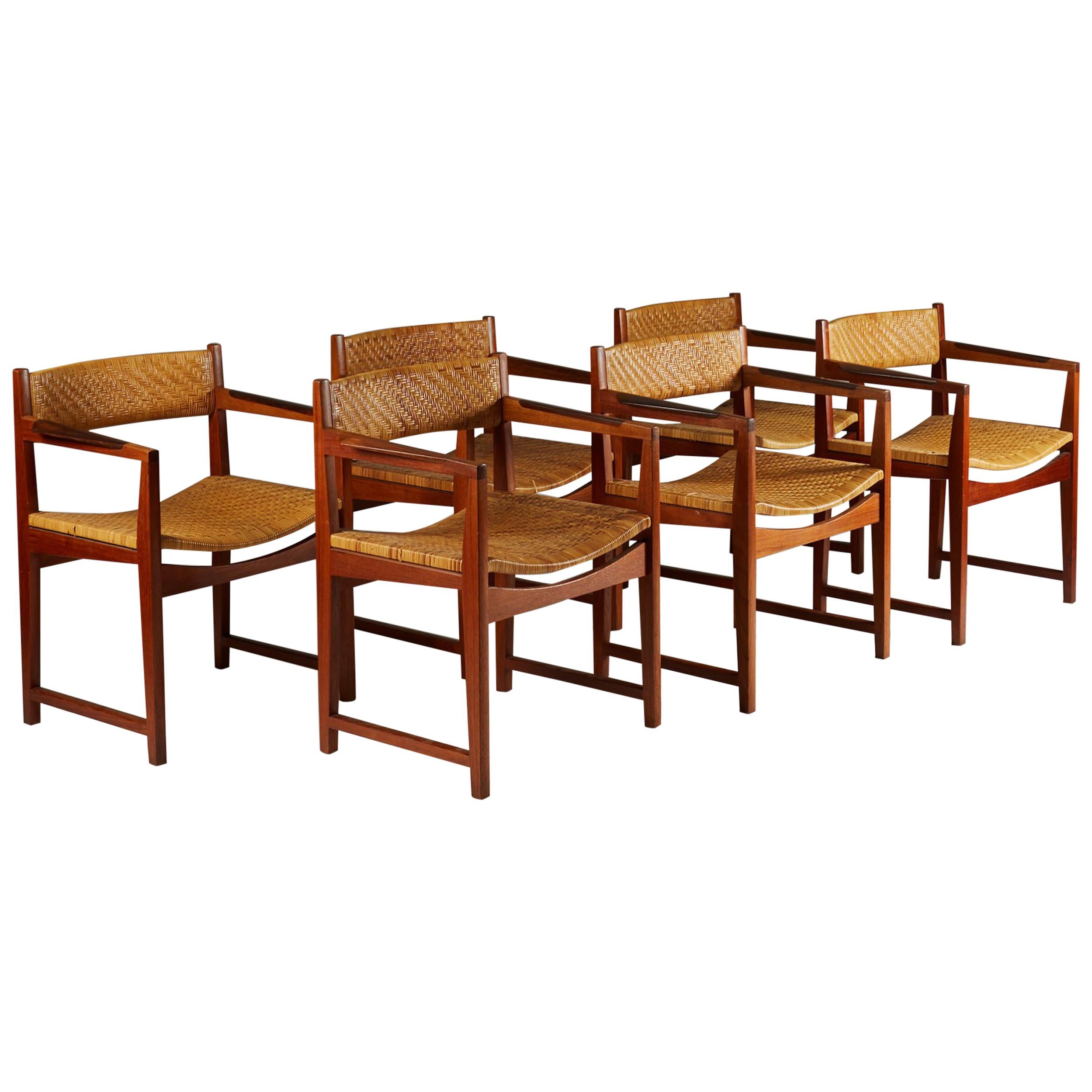 Set of Six Armchairs Designed by Peter Hvidt and Orla Mølgaard Nielsen, 1960s