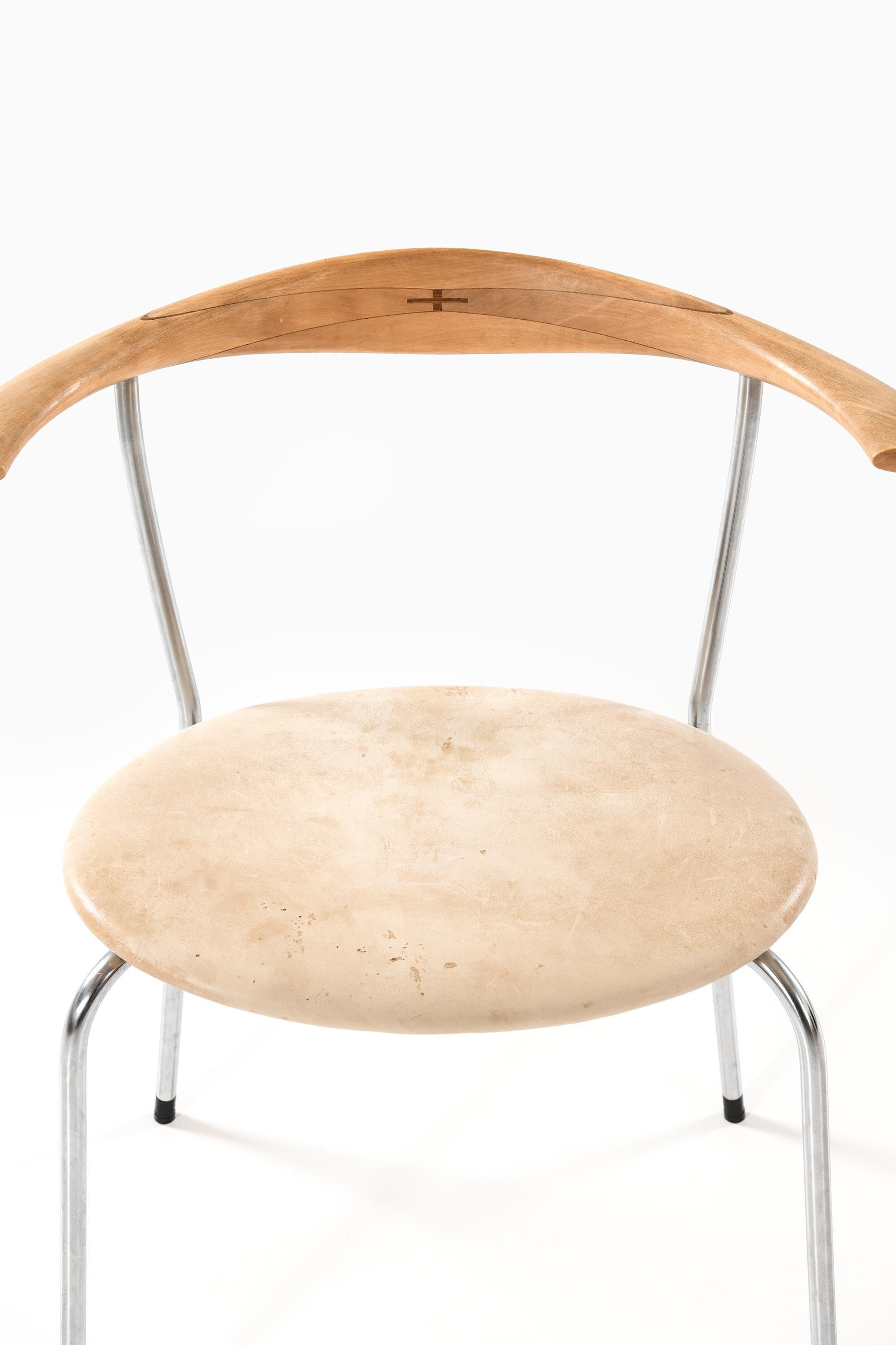 Danois Ensemble de six fauteuils, Model No. JH-701, en bouleau et acier par Hans J. Wegner, années 1960 en vente