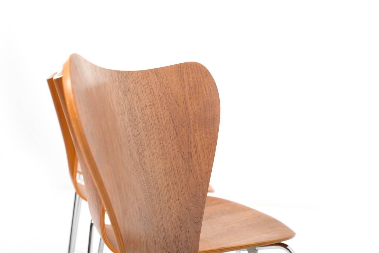 Set of Six Arne Jacobsen Chairs in Teak 