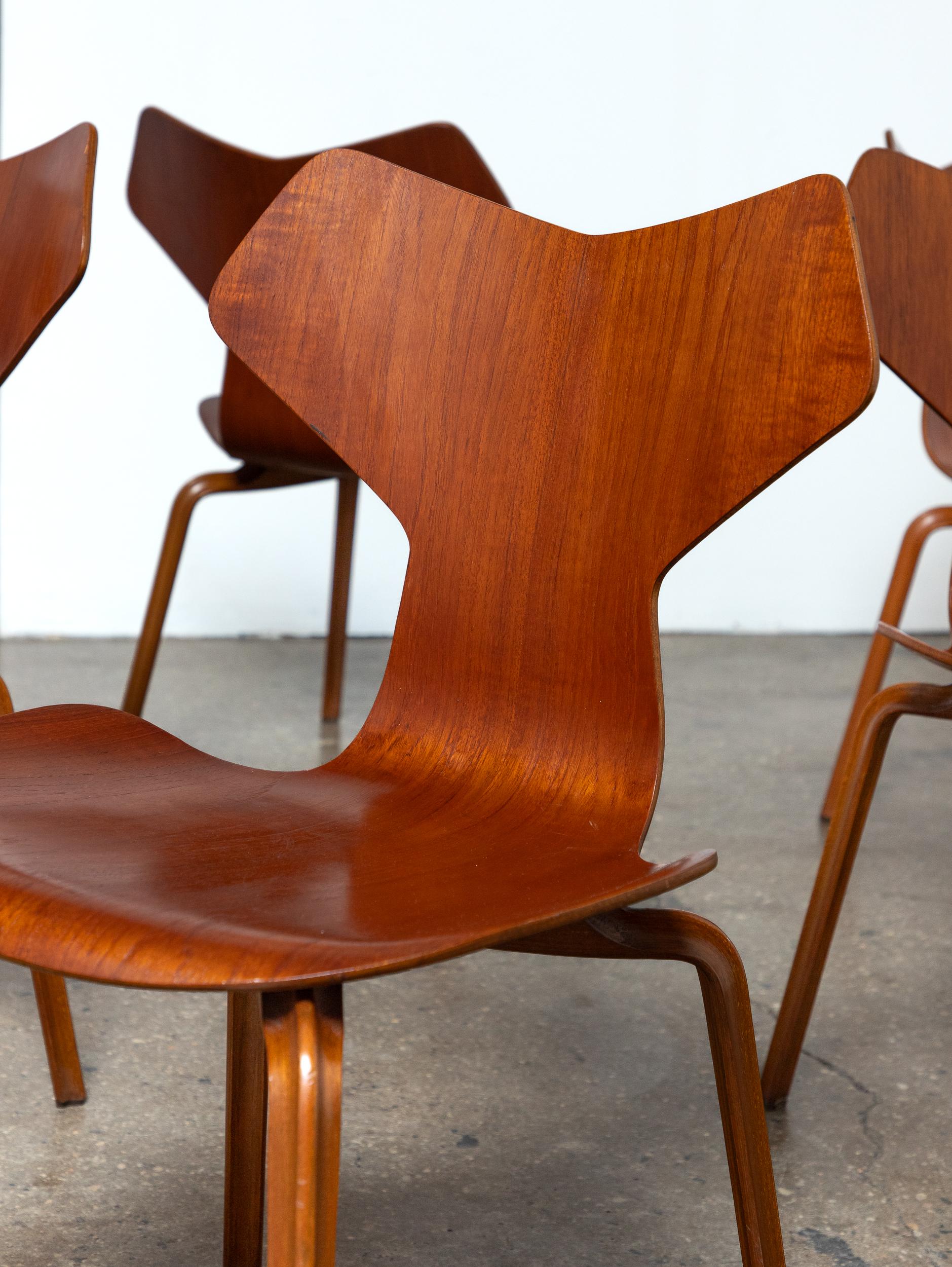 Set di sei sedie Grand Prix di Arne Jacobsen di Fritz Hansen Danimarca anni '60 in vendita 2