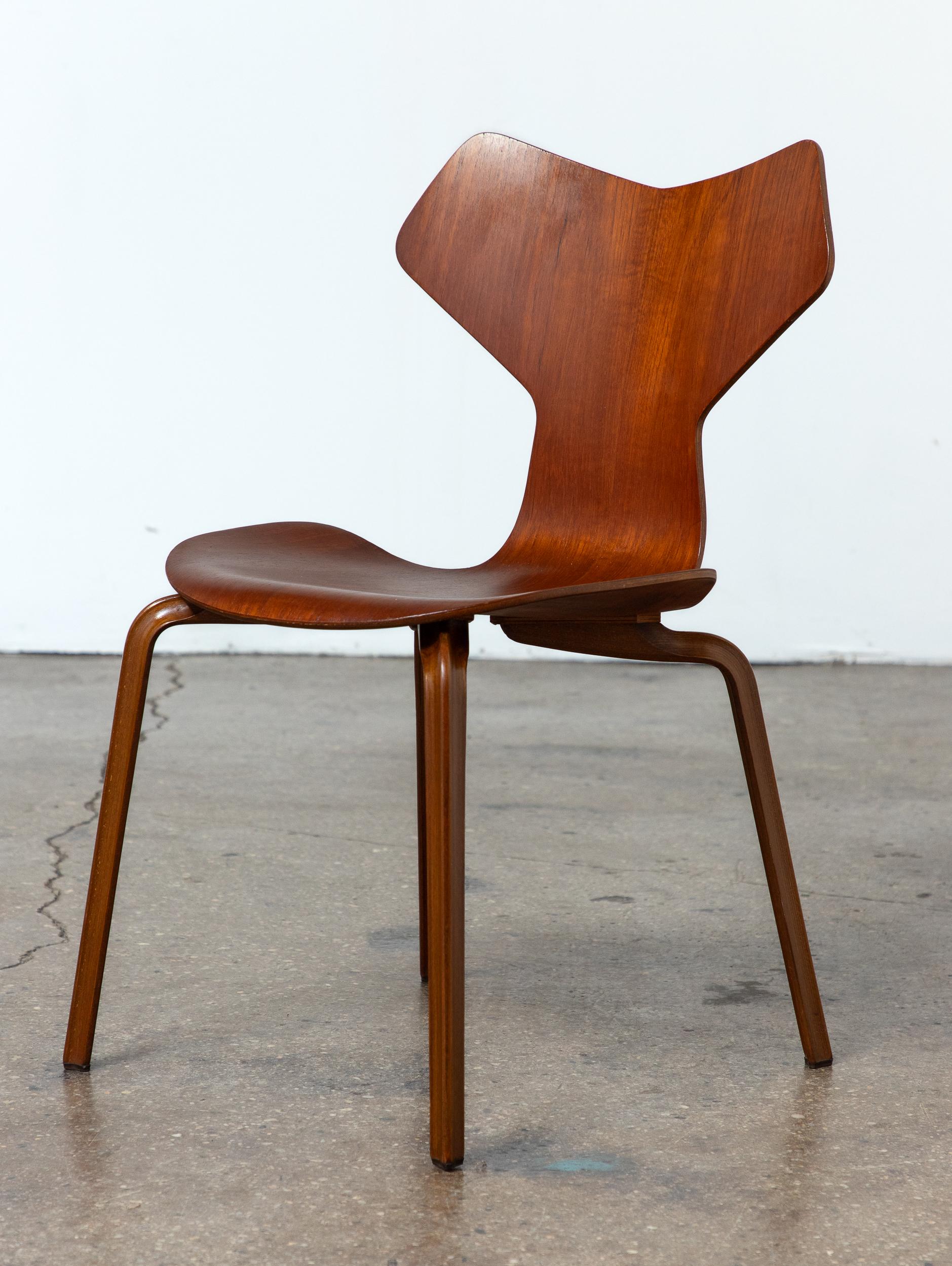 Set di sei sedie Grand Prix di Arne Jacobsen di Fritz Hansen Danimarca anni '60 in vendita 7