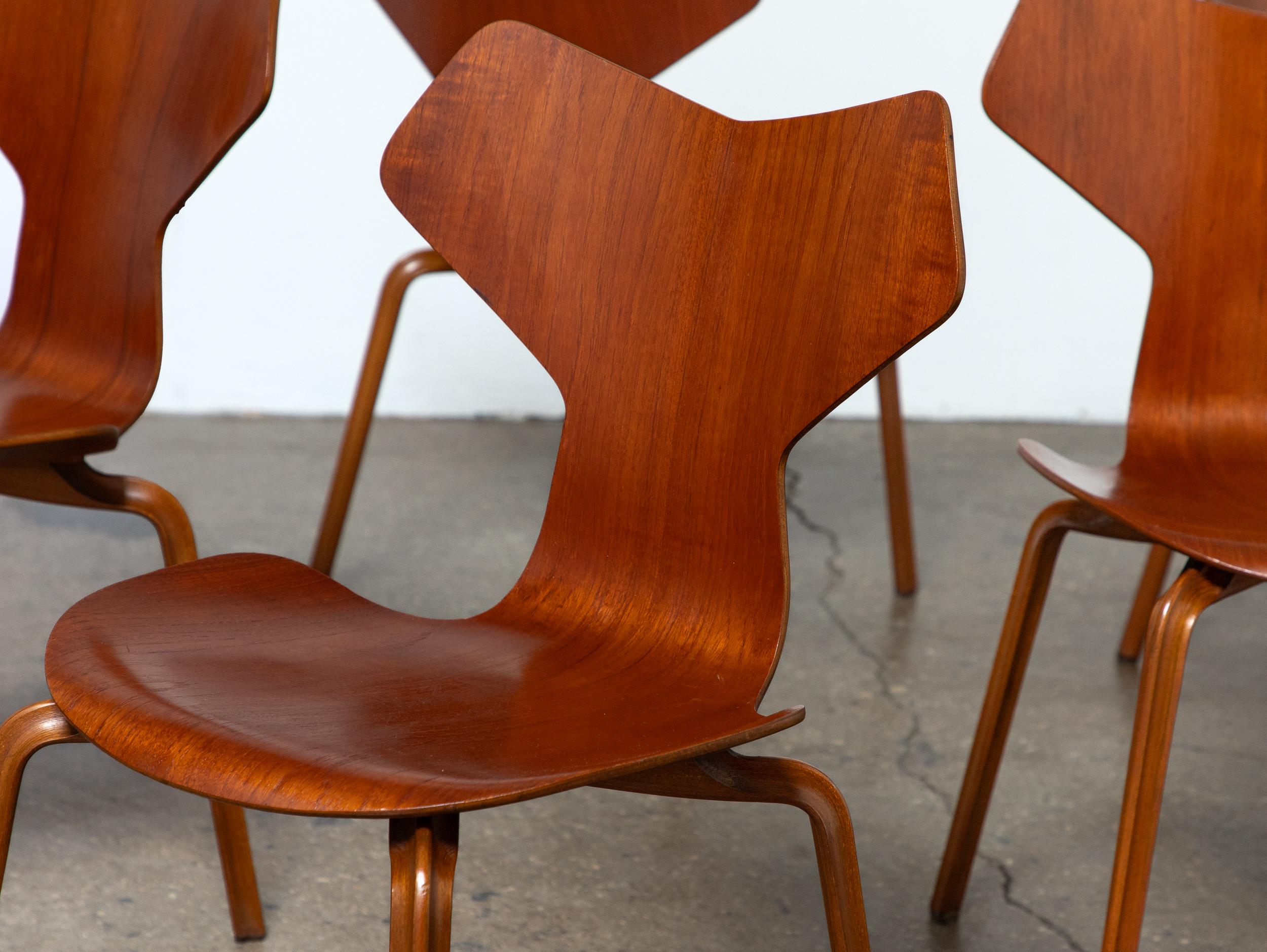 Danese Set di sei sedie Grand Prix di Arne Jacobsen di Fritz Hansen Danimarca anni '60 in vendita