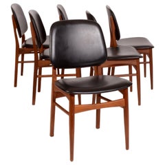 Set of Six Arne Vodder Danish Modern Dining Chairs in Walnut