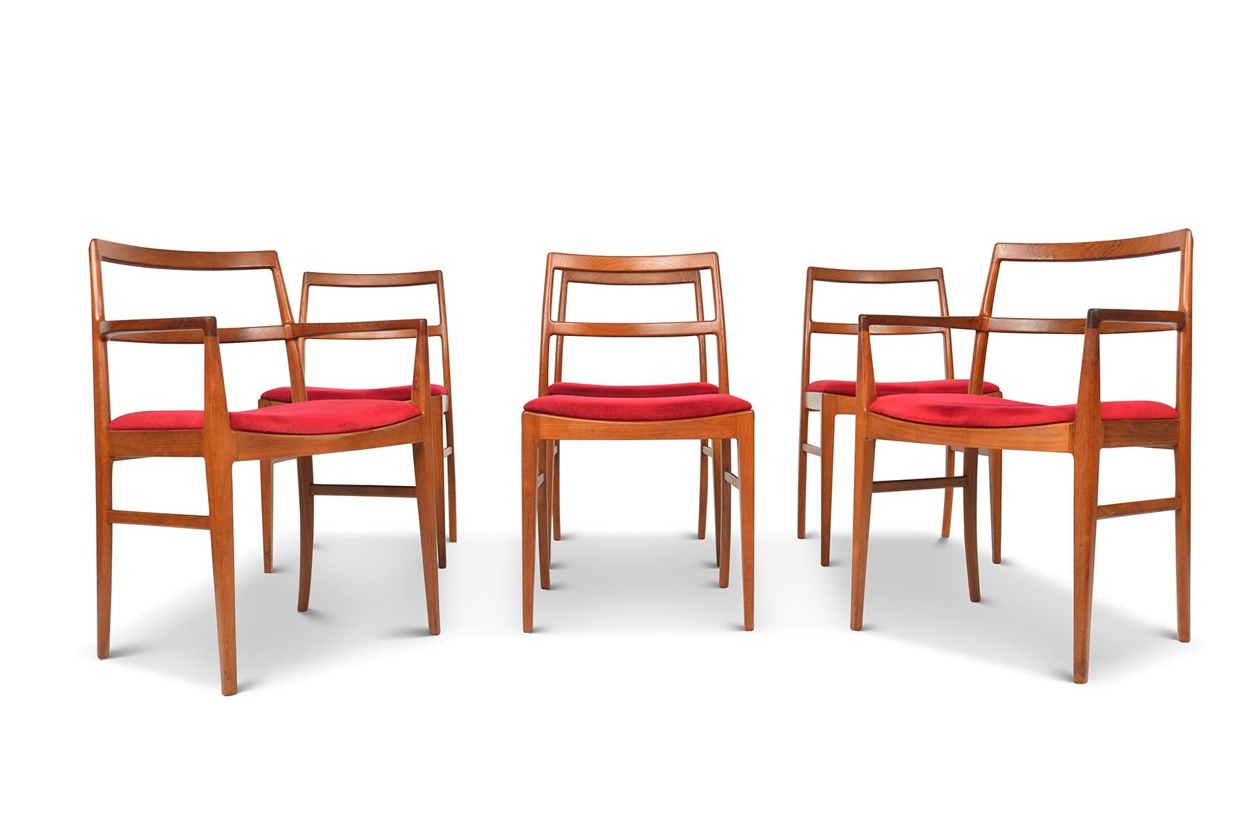 Set of Six Arne Vodder Dining Chairs in Teak For Sale 3