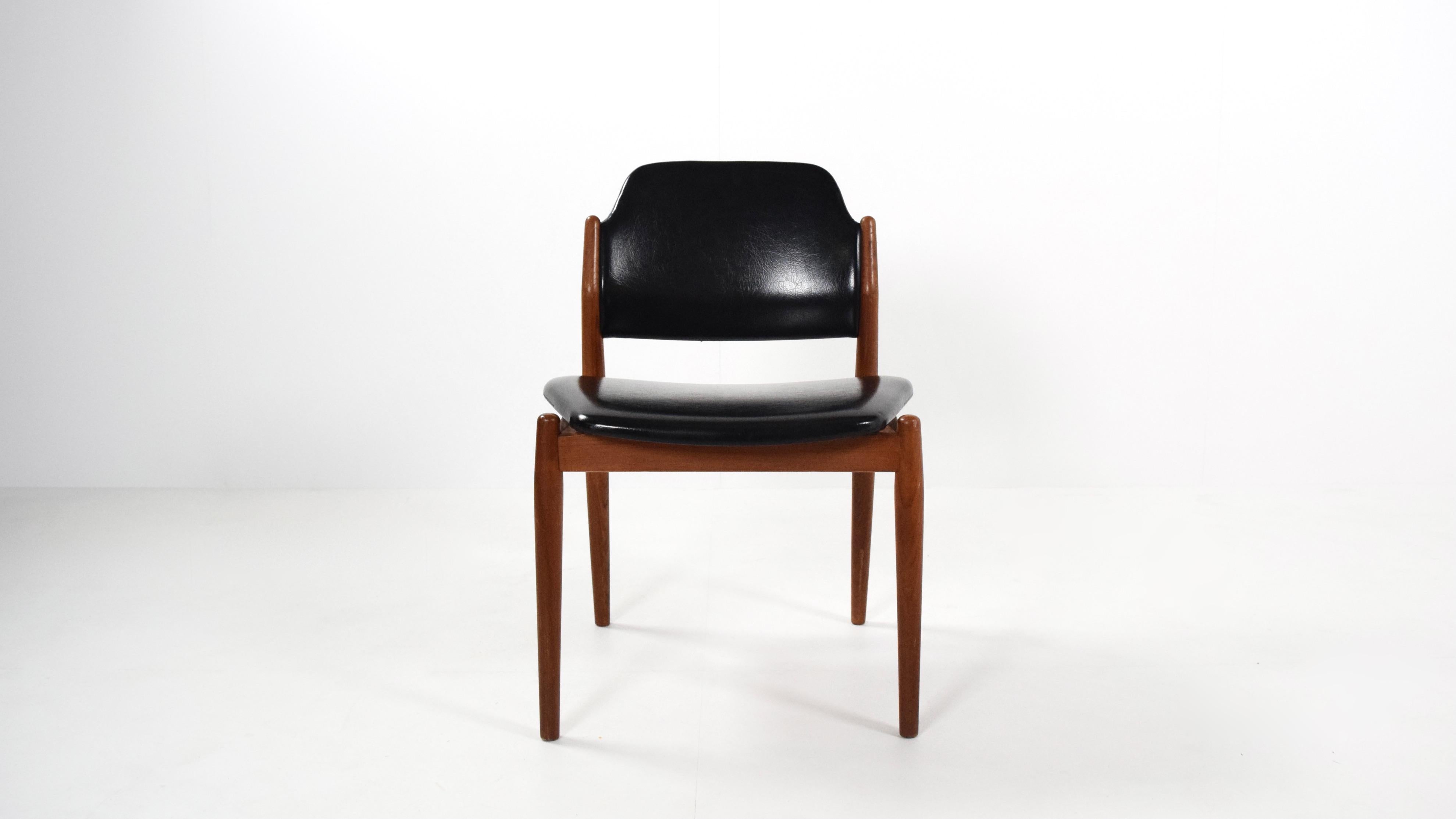 Mid-20th Century Set of Six Arne Vodder Dining Chairs Model 62 for Sibast, Denmark, 1960s