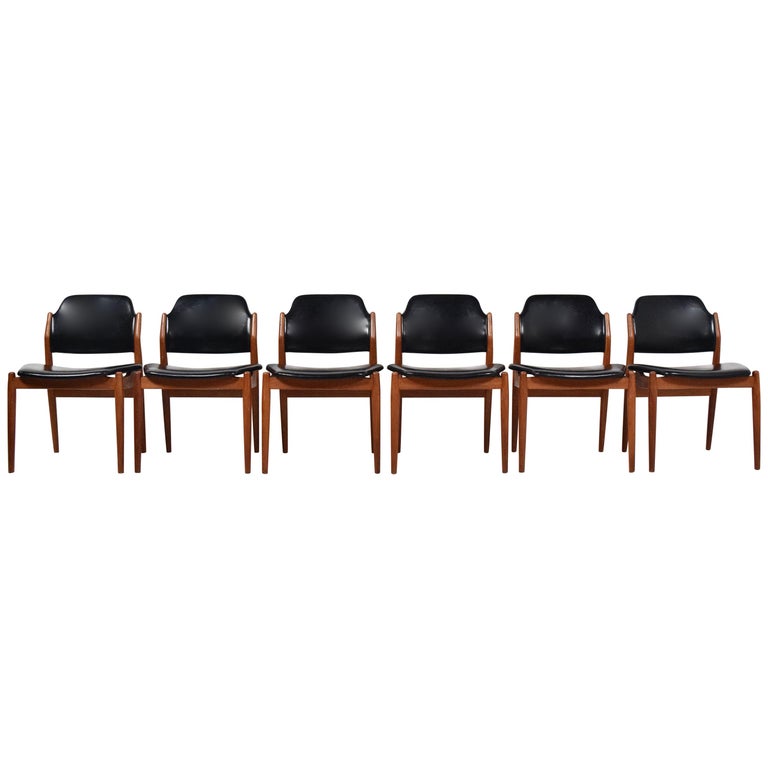Set of Six Arne Vodder Dining Chairs Model 62 for Sibast, Denmark, 1960s For Sale