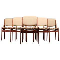 Set of Six Arne Vodder "Ella" Danish Modern Dining Chairs in Teak