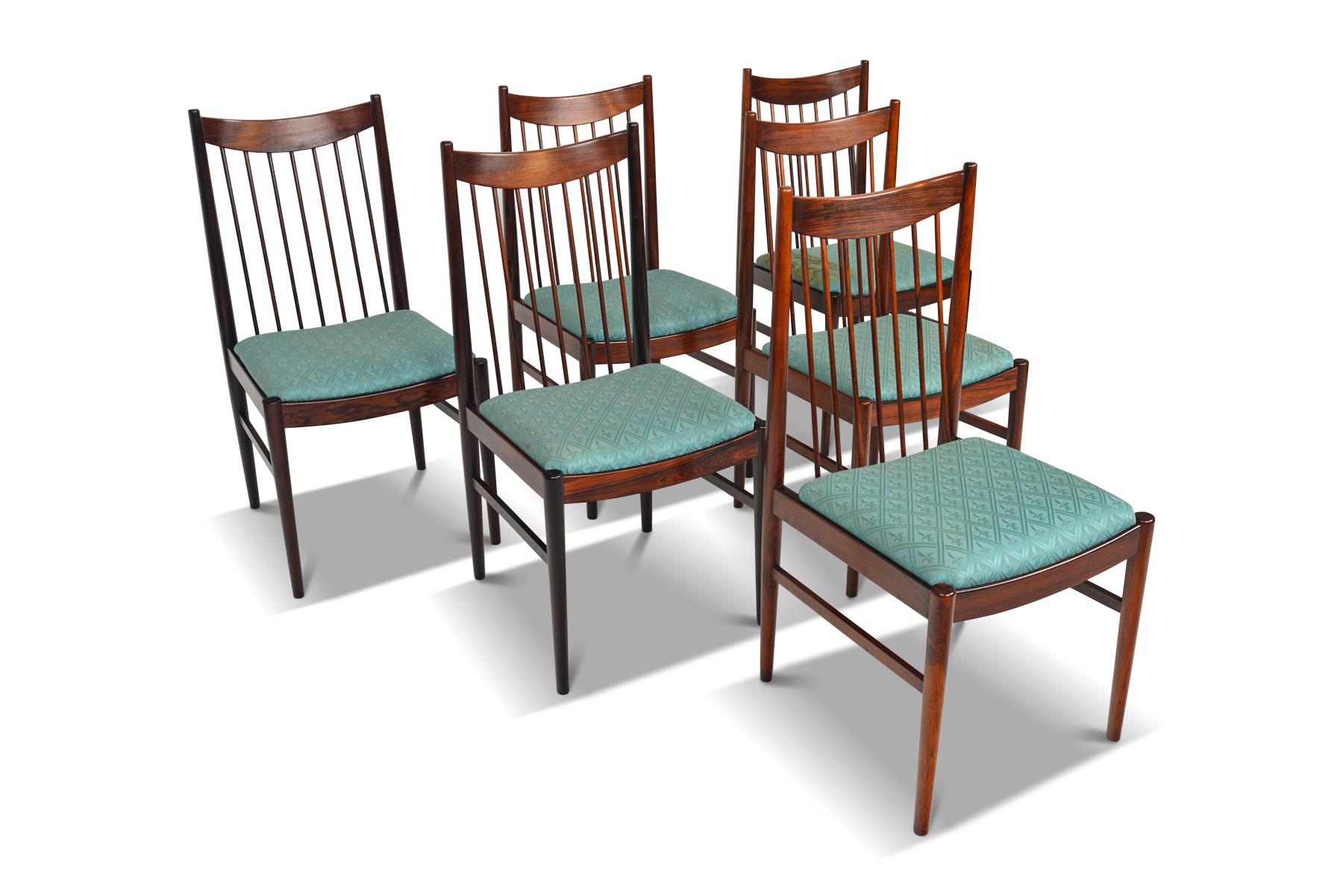 Mid-Century Modern Set of Six Arne Vodder Highback Dining Chairs in Rosewood