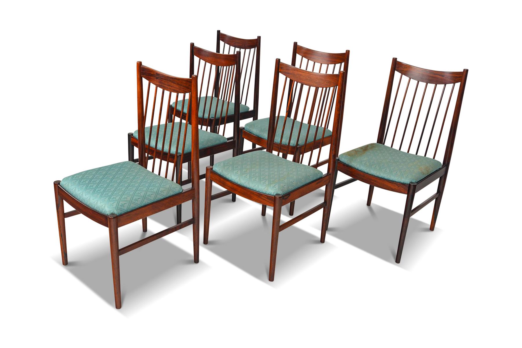 Danish Set of Six Arne Vodder Highback Dining Chairs in Rosewood